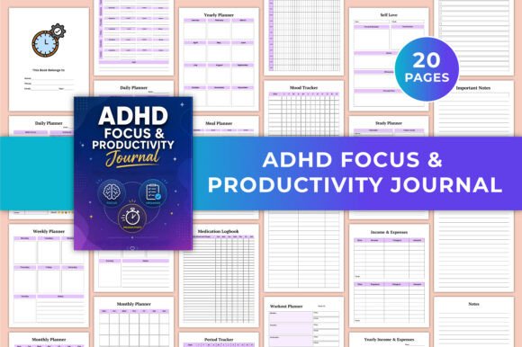 Download ADHD Focus &amp; Productivity Journal KDP - Premium Resources