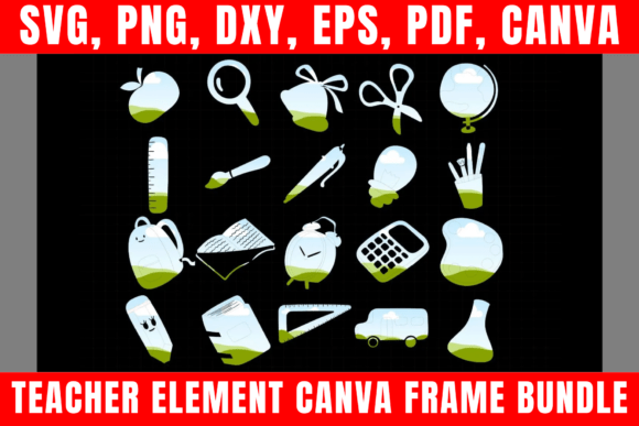 Download Teacher Element Canva Frame Bundle - Element canva Collection
